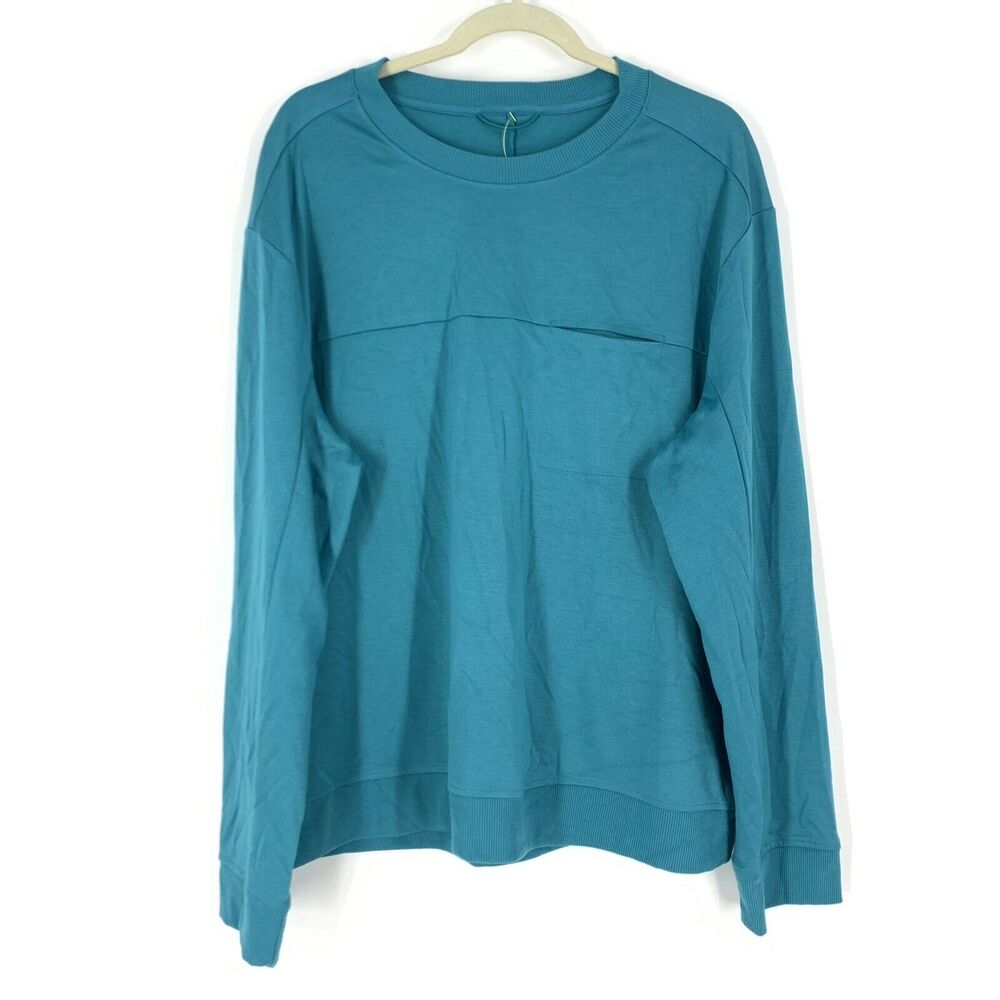 All in Motion‎ Men's Ponte Crew Neck Sweatshirt Turquoise Blue Size XL NWT